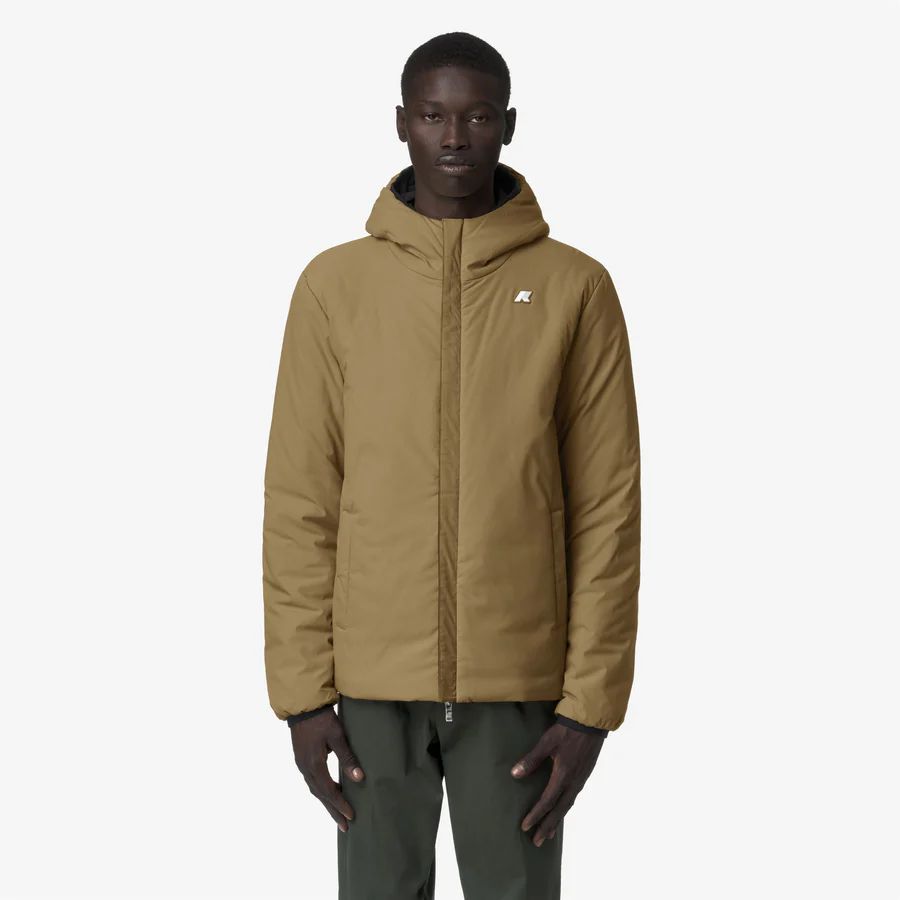 K-Way Uomo – Jack St Warm Reversible in nero e beige Black Pure-Beige Seed