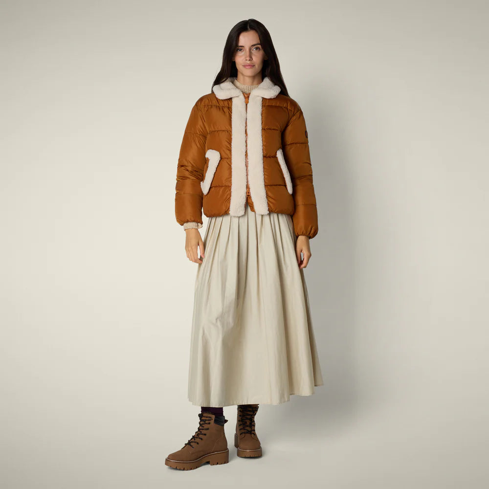 Piumino Donna Animal Free Mod Honey Marrone Chiaro