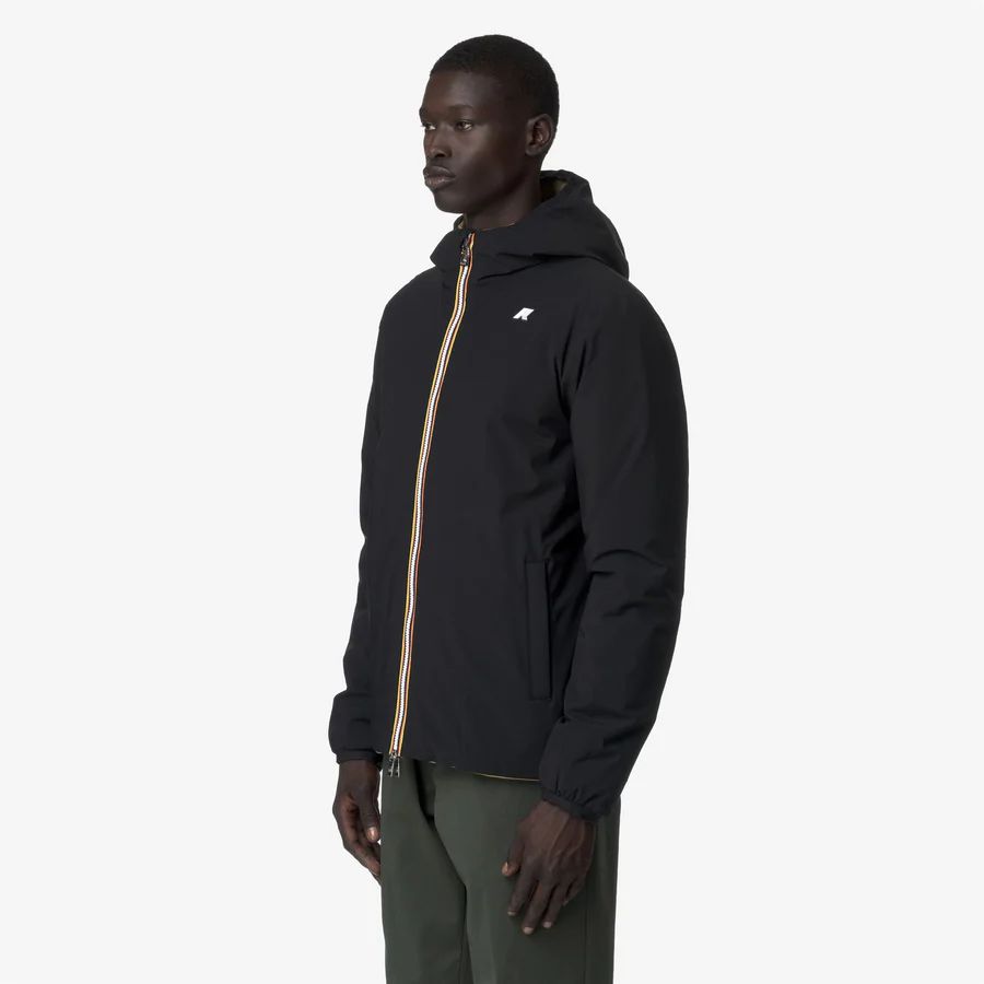K-Way Uomo – Jack St Warm Reversible in nero e beige Black Pure-Beige Seed