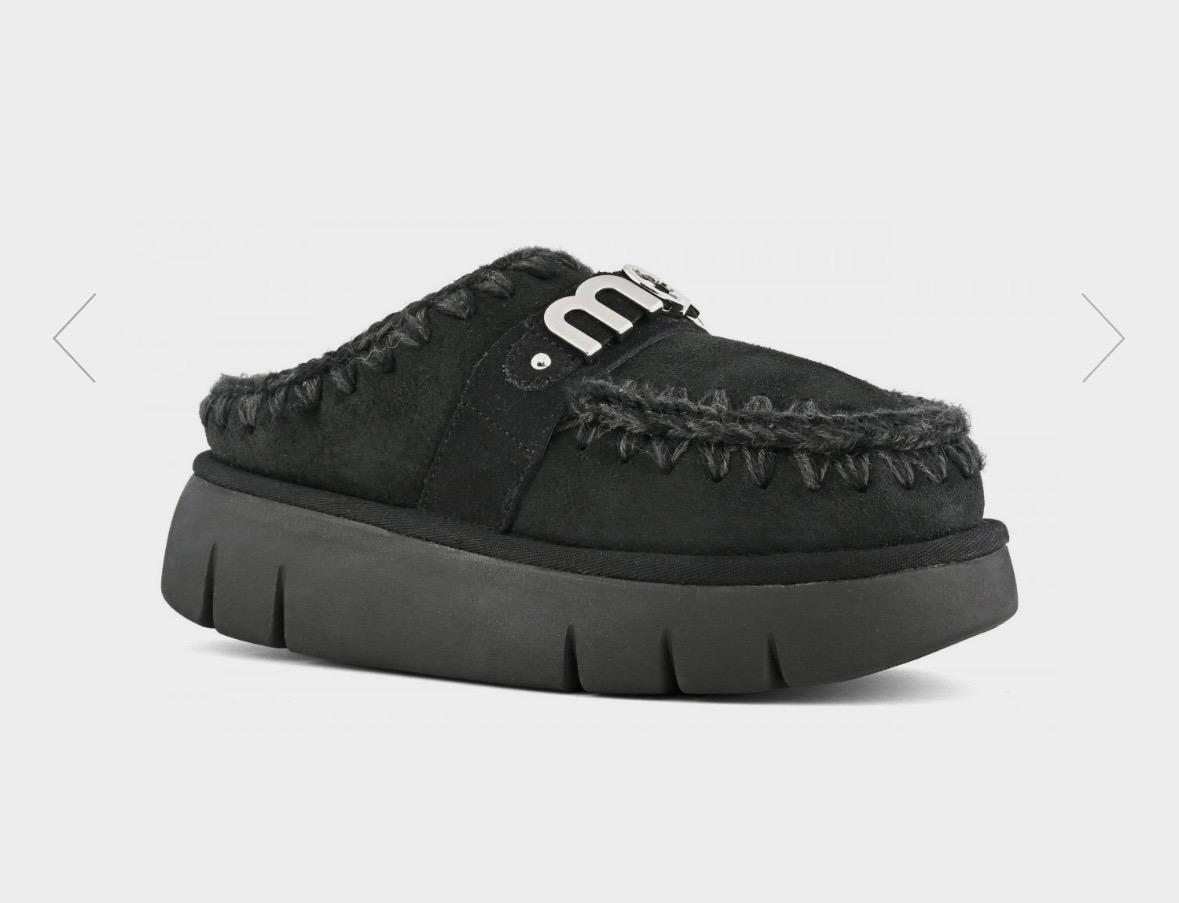 Mou Bounche Clog Suede Nero