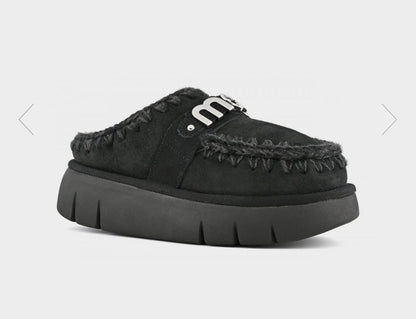Mou Bounche Clog Suede Nero