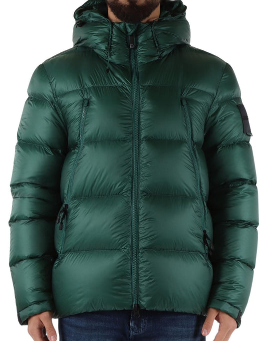 Piumino Trapuntato Con Cappuccio Outhere Verde