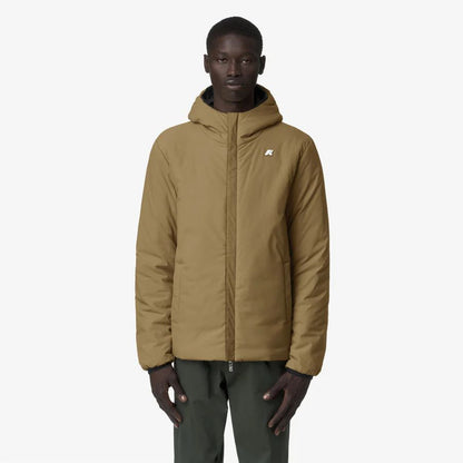 K-Way Uomo – Jack St Warm Reversible in nero e beige Black Pure-Beige Seed