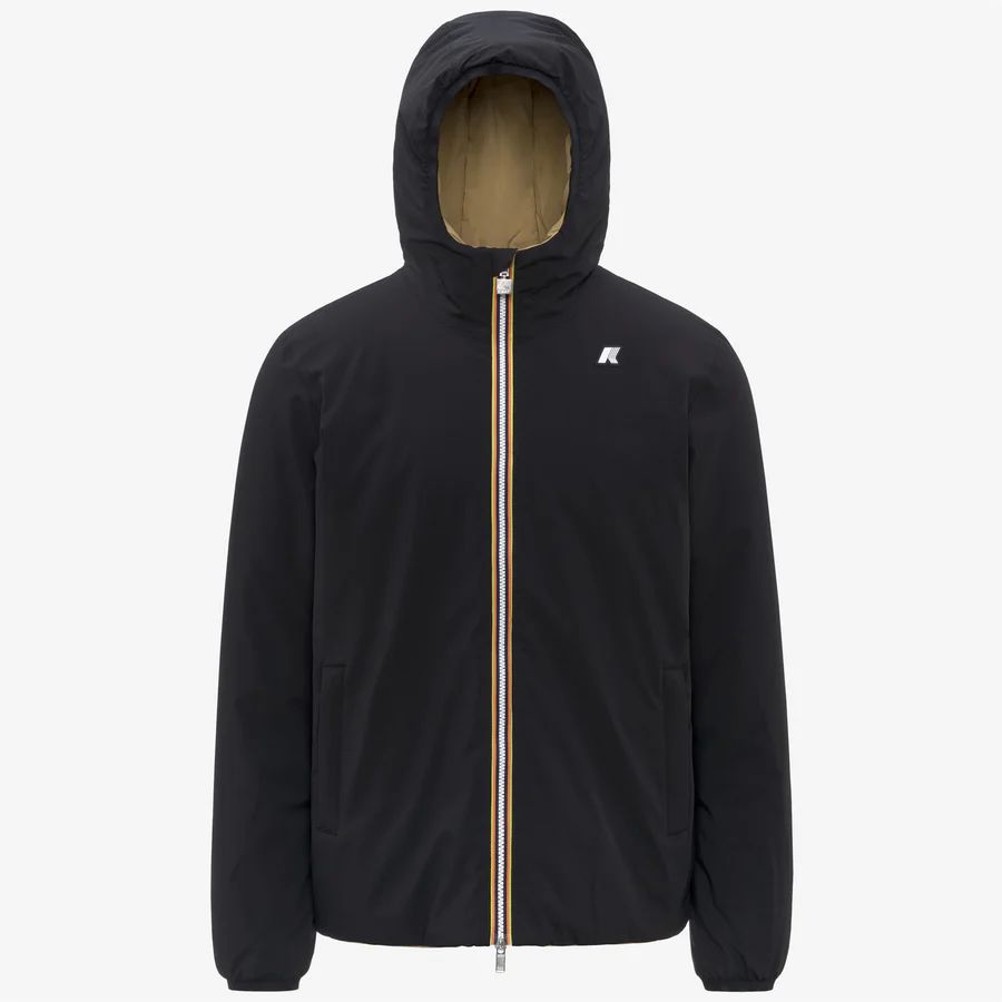 K-Way Uomo – Jack St Warm Reversible in nero e beige Black Pure-Beige Seed