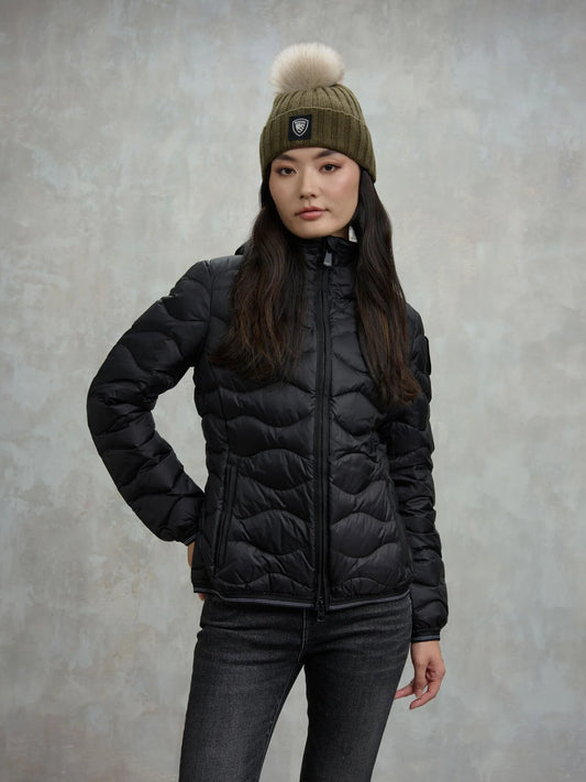 Blauer Donna piumino ad onde Camelia nero