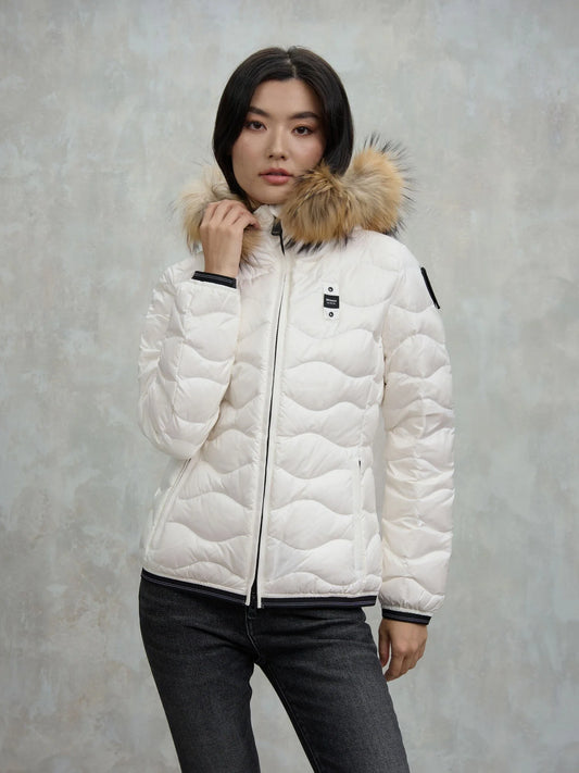 Blauer Donna piumino con bordo in pelliccia Aldie