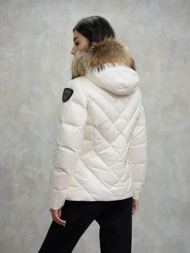 Blauer Donna piumino a linee geometriche Alicia bianco