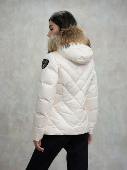 Blauer Donna piumino a linee geometriche Alicia bianco