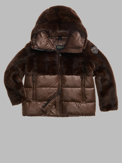 FANEVIL ECO FUR NYLON JACKET BROWN