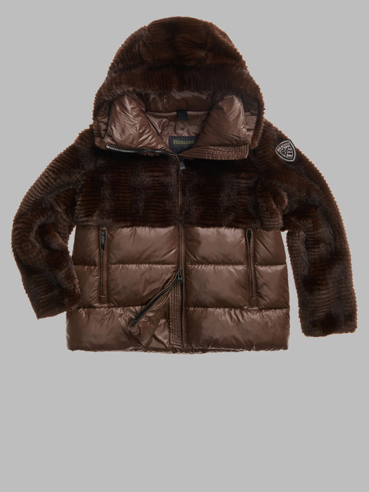 FANEVIL ECO FUR NYLON JACKET BROWN