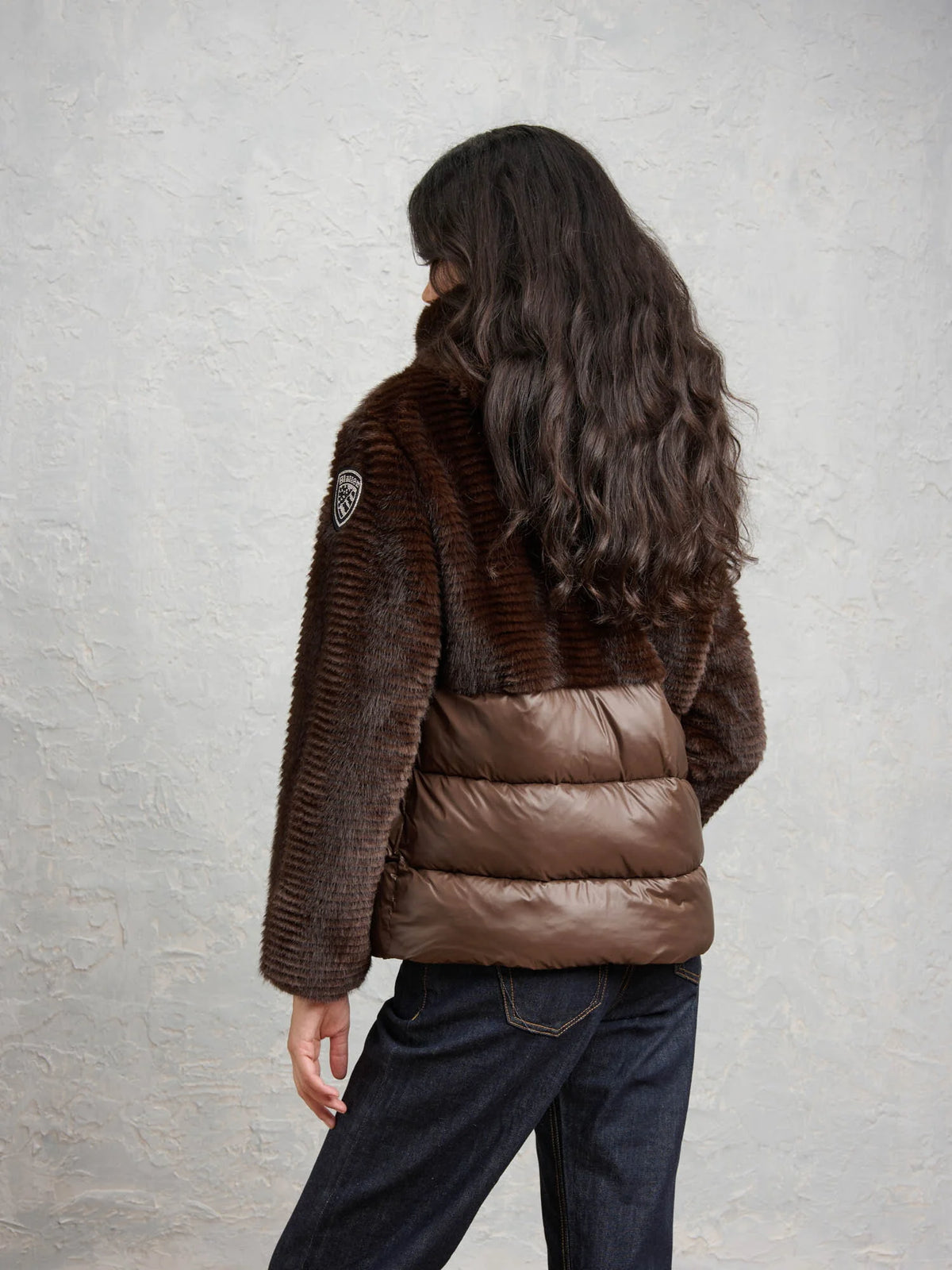 FANEVIL ECO FUR NYLON JACKET BROWN