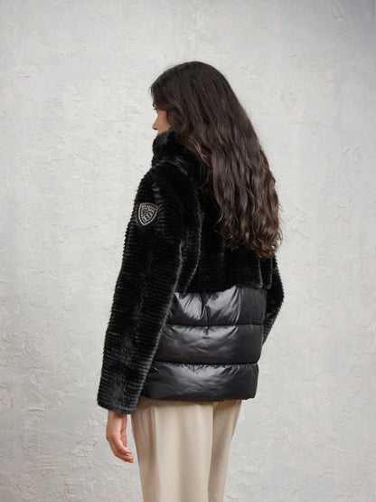 FANEVIL ECO FUR NYLON JACKET BLACK