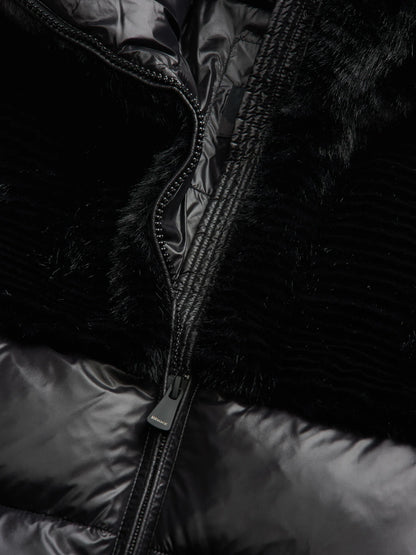 FANEVIL ECO FUR NYLON JACKET BLACK