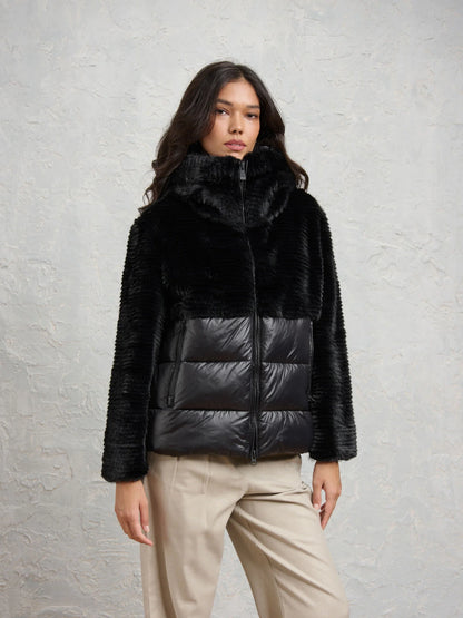 FANEVIL ECO FUR NYLON JACKET BLACK