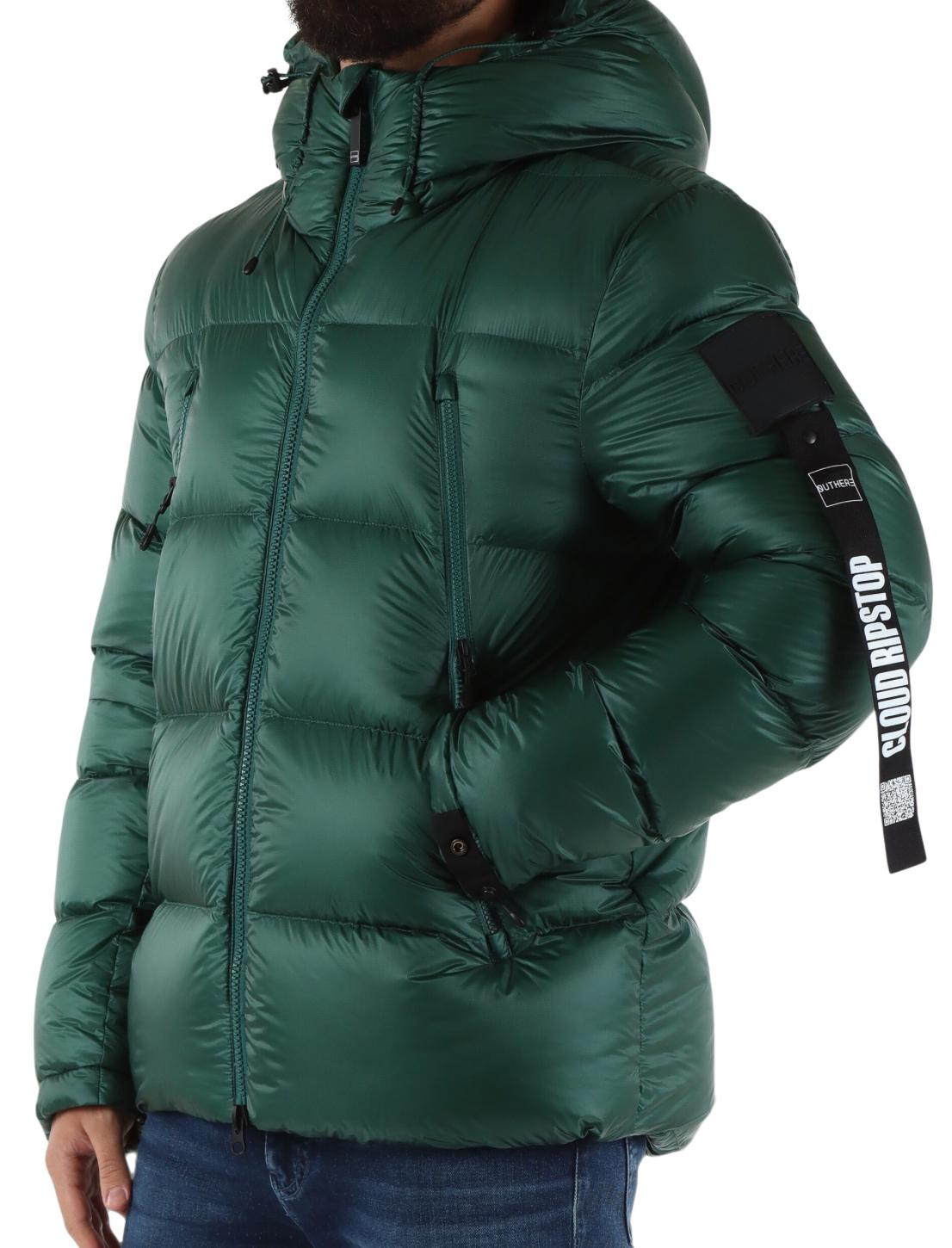 Piumino Trapuntato Con Cappuccio Outhere Verde