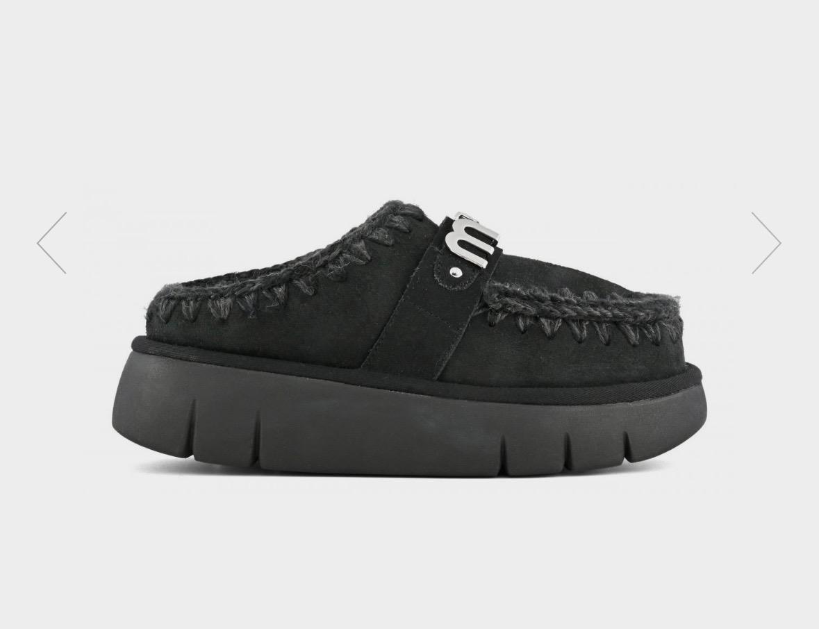 Mou Bounche Clog Suede Nero