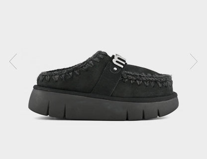 Mou Bounche Clog Suede Nero