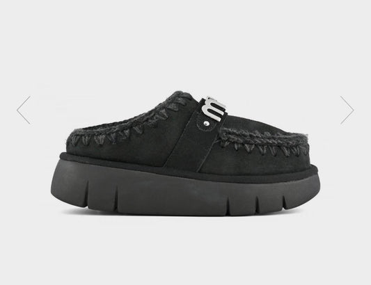 Mou Bounche Clog Suede Nero