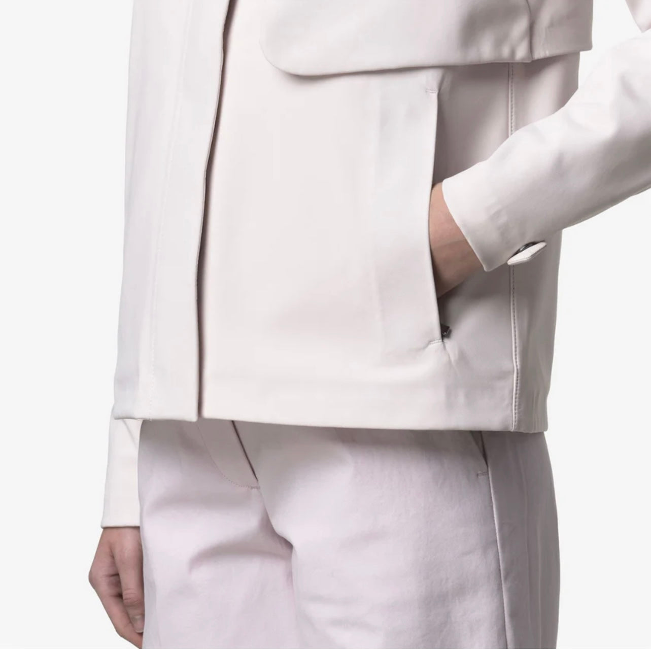 K-Way Donna Mila bonded White Gardenia - Blue Depth