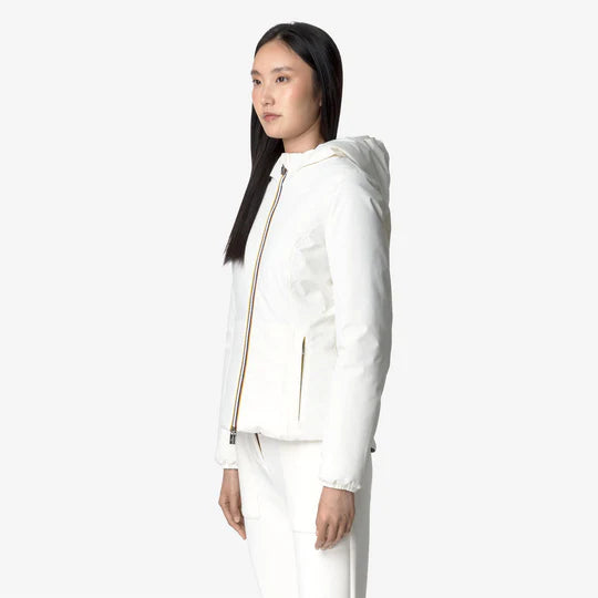 K-Way Donna Lily St Warm reversible white gardenia-black pure