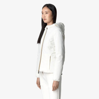 K-Way Donna Lily St Warm reversible white gardenia-black pure