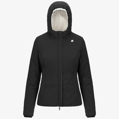 K-Way Donna Lily St Warm reversible white gardenia-black pure