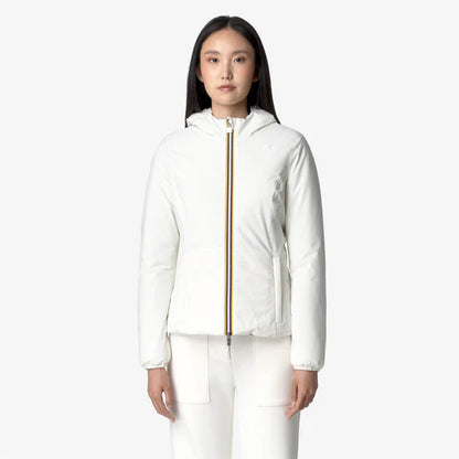 K-Way Donna Lily St Warm reversible white gardenia-black pure