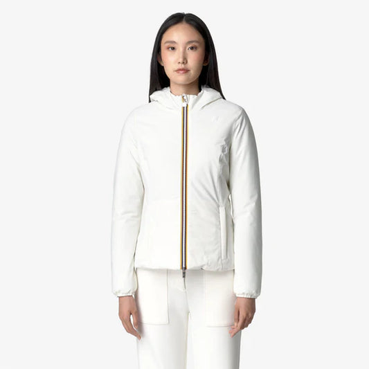 K-Way Donna Lily St Warm reversible white gardenia-black pure