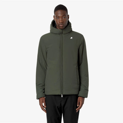 K-Way Uomo – Jack St Warm Reversible in nero e verde Black Pure-Green Blackish