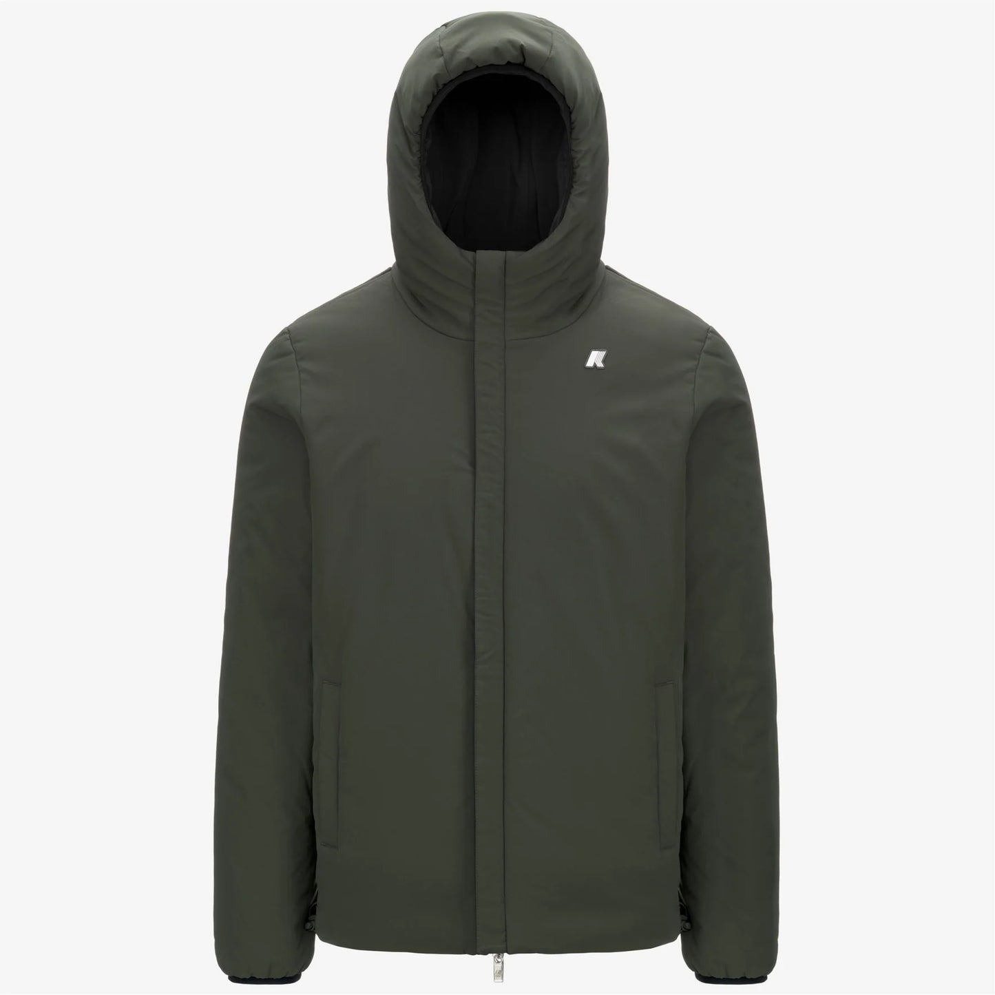 K-Way Uomo – Jack St Warm Reversible in nero e verde Black Pure-Green Blackish