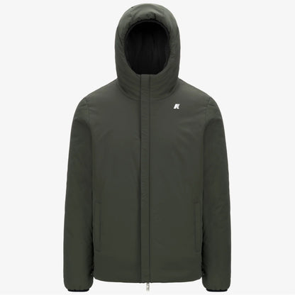K-Way Uomo – Jack St Warm Reversible in nero e verde Black Pure-Green Blackish