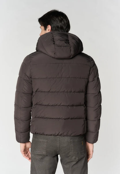 Piumino trapuntato con cappuccio e chiusura full zip