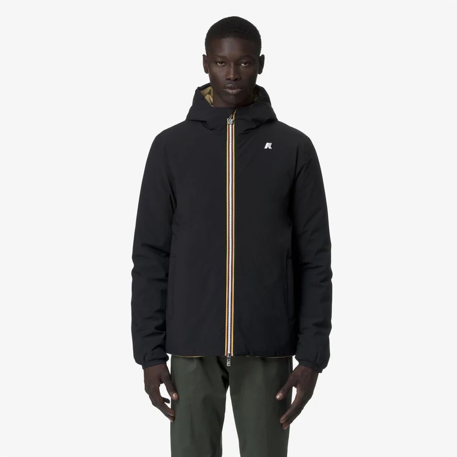 K-Way Uomo – Jack St Warm Reversible in nero e beige Black Pure-Beige Seed