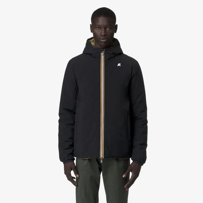 K-Way Uomo – Jack St Warm Reversible in nero e beige Black Pure-Beige Seed