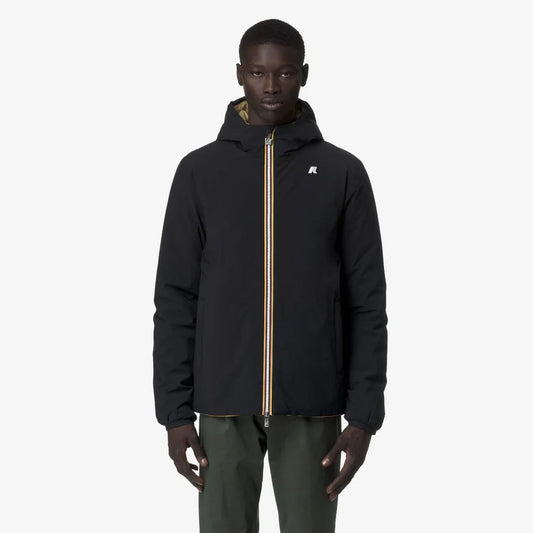 K-Way Uomo – Jack St Warm Reversible in nero e beige Black Pure-Beige Seed