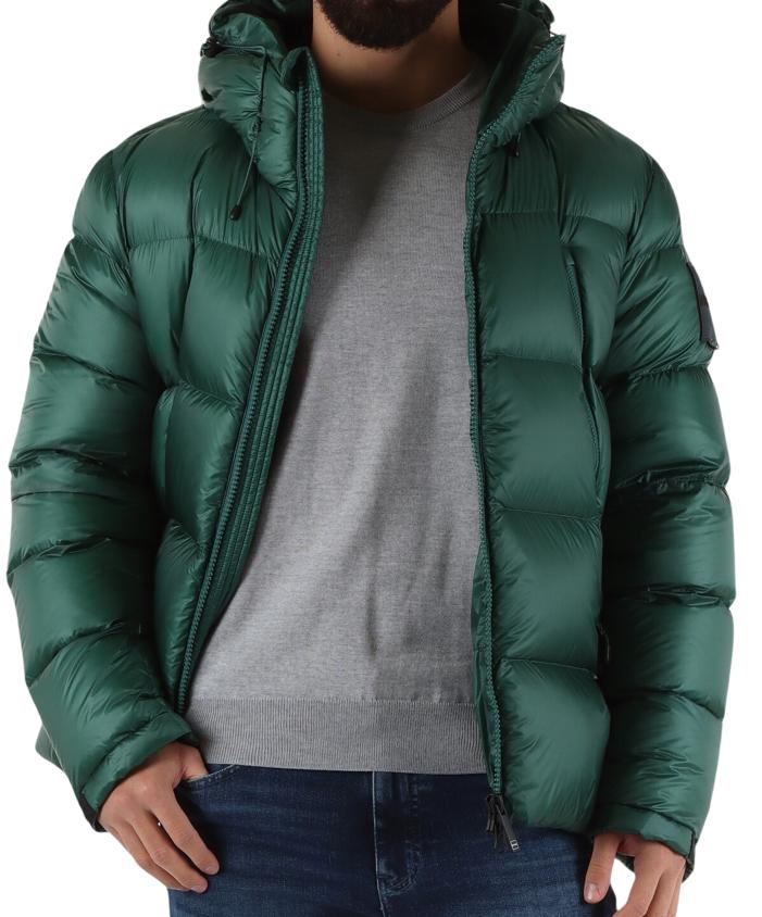 Piumino Trapuntato Con Cappuccio Outhere Verde