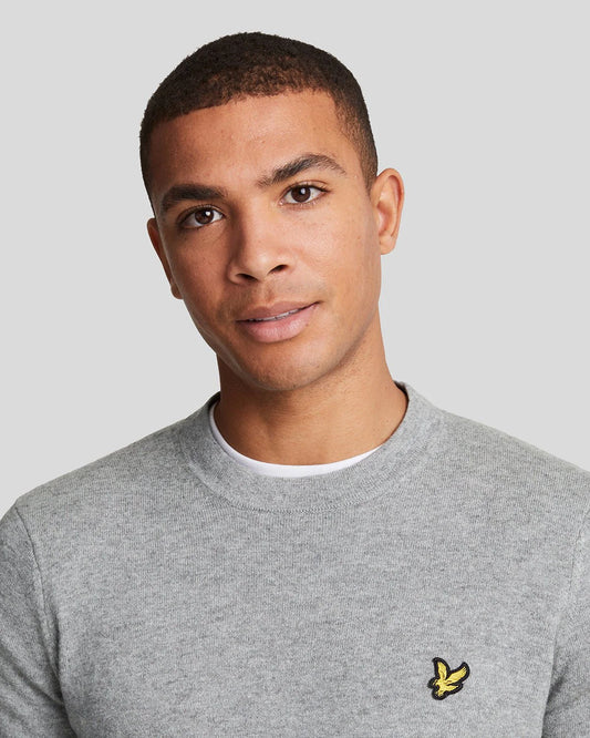 Pullover Lyle&Scott Cotton Merino Mid Grey Marl